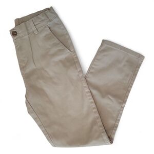 IZOD Big Kids Chino Dark Khaki Flat Front Pants, Boys Youth 14 Regular